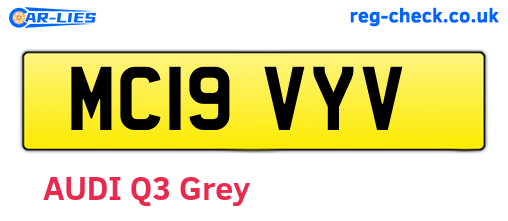 MC19VYV are the vehicle registration plates.