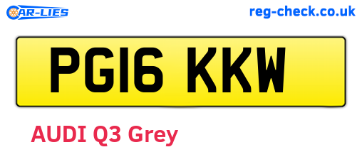 PG16KKW are the vehicle registration plates.
