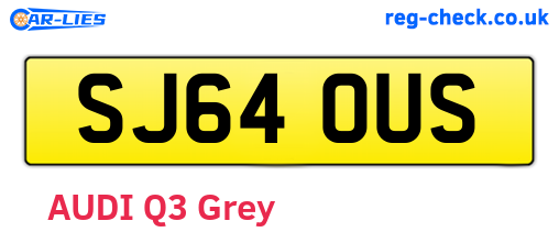 SJ64OUS are the vehicle registration plates.