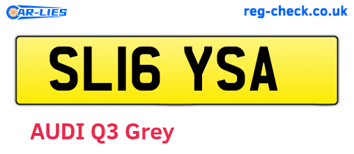 SL16YSA are the vehicle registration plates.