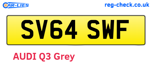 SV64SWF are the vehicle registration plates.