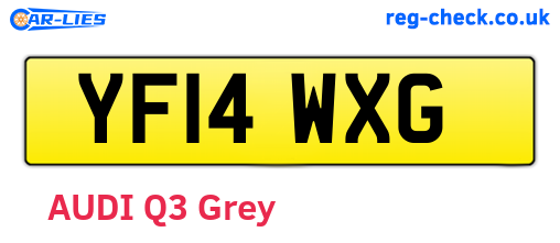 YF14WXG are the vehicle registration plates.