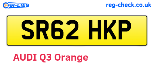 SR62HKP are the vehicle registration plates.