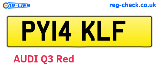 PY14KLF are the vehicle registration plates.