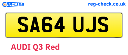 SA64UJS are the vehicle registration plates.