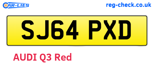 SJ64PXD are the vehicle registration plates.