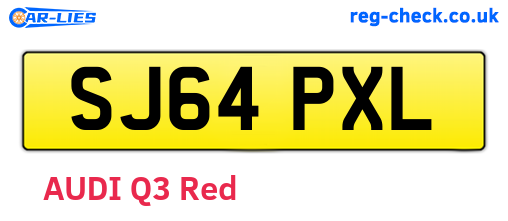 SJ64PXL are the vehicle registration plates.