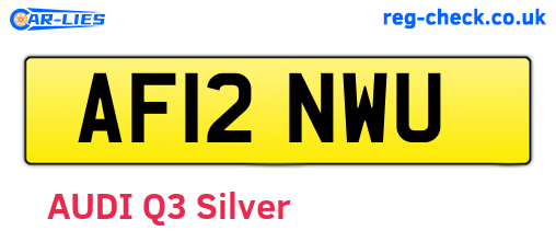 AF12NWU are the vehicle registration plates.