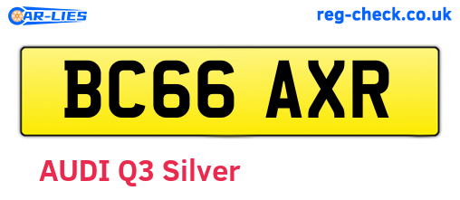 BC66AXR are the vehicle registration plates.
