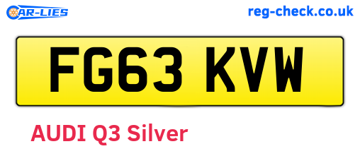 FG63KVW are the vehicle registration plates.