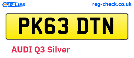 PK63DTN are the vehicle registration plates.