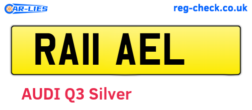 RA11AEL are the vehicle registration plates.