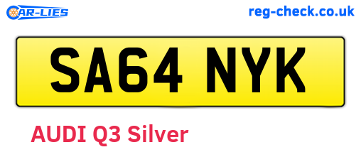 SA64NYK are the vehicle registration plates.