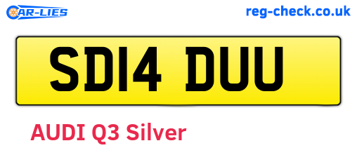 SD14DUU are the vehicle registration plates.