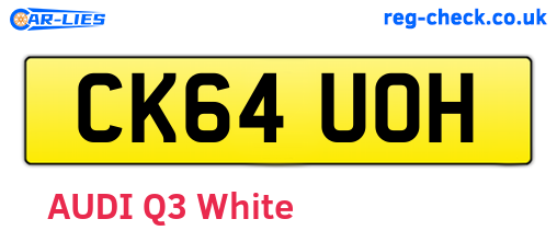 CK64UOH are the vehicle registration plates.