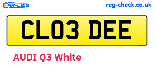 CL03DEE are the vehicle registration plates.