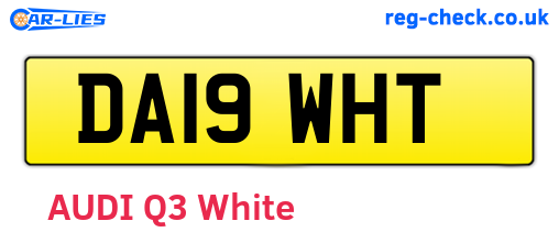 DA19WHT are the vehicle registration plates.