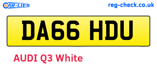 DA66HDU are the vehicle registration plates.