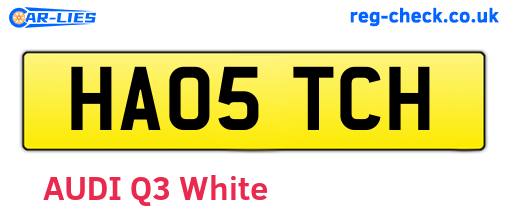 HA05TCH are the vehicle registration plates.