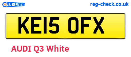 KE15OFX are the vehicle registration plates.