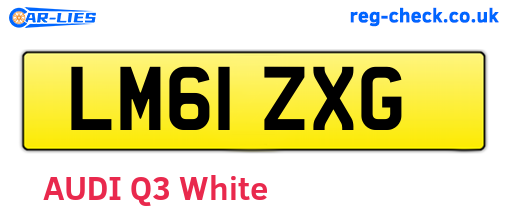 LM61ZXG are the vehicle registration plates.