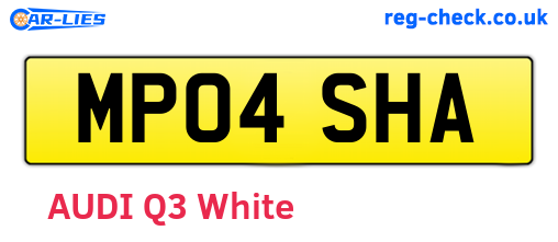 MP04SHA are the vehicle registration plates.
