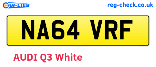 NA64VRF are the vehicle registration plates.