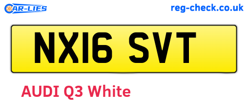 NX16SVT are the vehicle registration plates.
