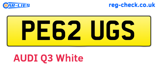 PE62UGS are the vehicle registration plates.