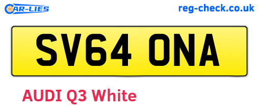 SV64ONA are the vehicle registration plates.