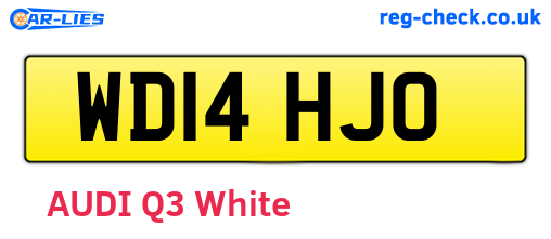 WD14HJO are the vehicle registration plates.