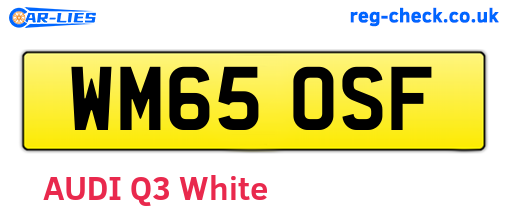 WM65OSF are the vehicle registration plates.