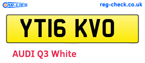 YT16KVO are the vehicle registration plates.