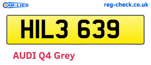 HIL3639 are the vehicle registration plates.