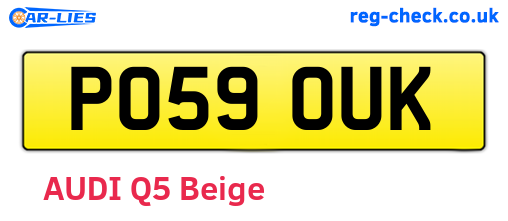 PO59OUK are the vehicle registration plates.