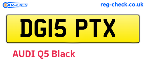 DG15PTX are the vehicle registration plates.
