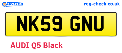 NK59GNU are the vehicle registration plates.