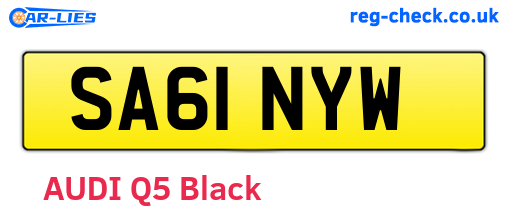 SA61NYW are the vehicle registration plates.