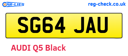 SG64JAU are the vehicle registration plates.