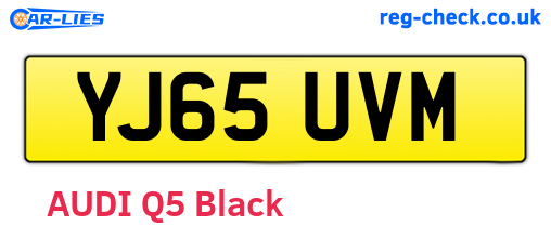 YJ65UVM are the vehicle registration plates.