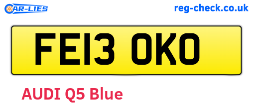 FE13OKO are the vehicle registration plates.