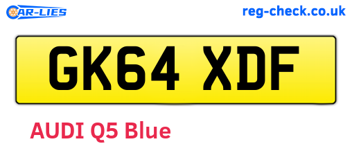 GK64XDF are the vehicle registration plates.