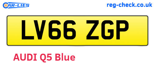 LV66ZGP are the vehicle registration plates.