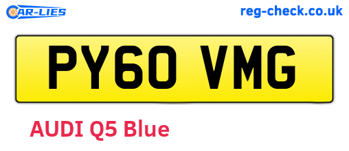 PY60VMG are the vehicle registration plates.