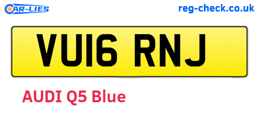 VU16RNJ are the vehicle registration plates.