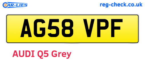 AG58VPF are the vehicle registration plates.