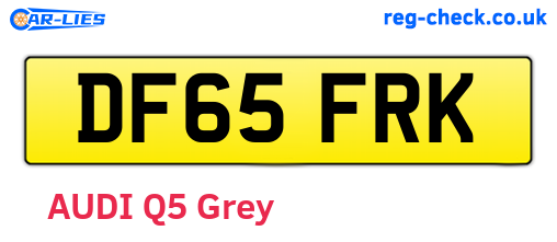 DF65FRK are the vehicle registration plates.