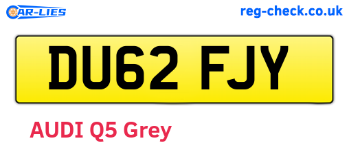 DU62FJY are the vehicle registration plates.
