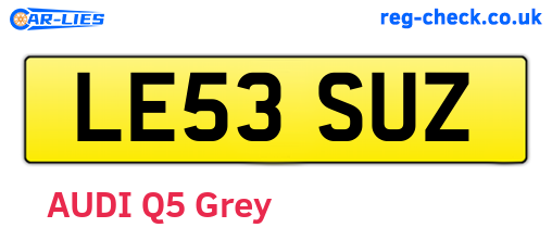 LE53SUZ are the vehicle registration plates.