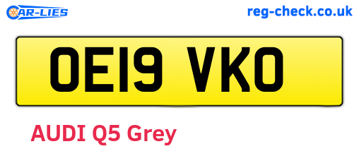 OE19VKO are the vehicle registration plates.